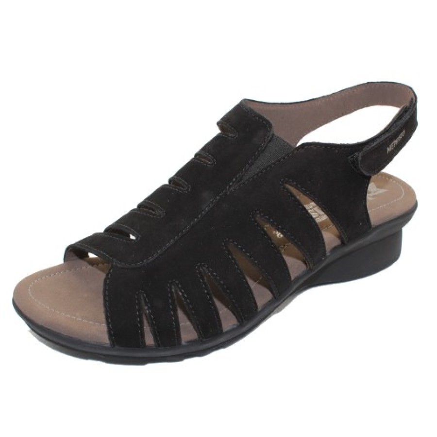 Women'S Mephisto Wedges | Mephisto Women'S Praline In Black Bucksoft 6900