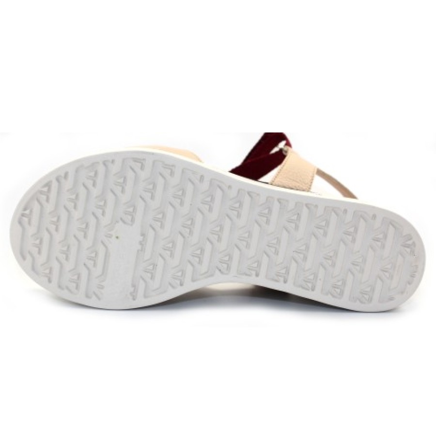 Women'S Wonders Back Straps | Wonders Women'S B-7521 In Natural Leather/Burgundy Nylon