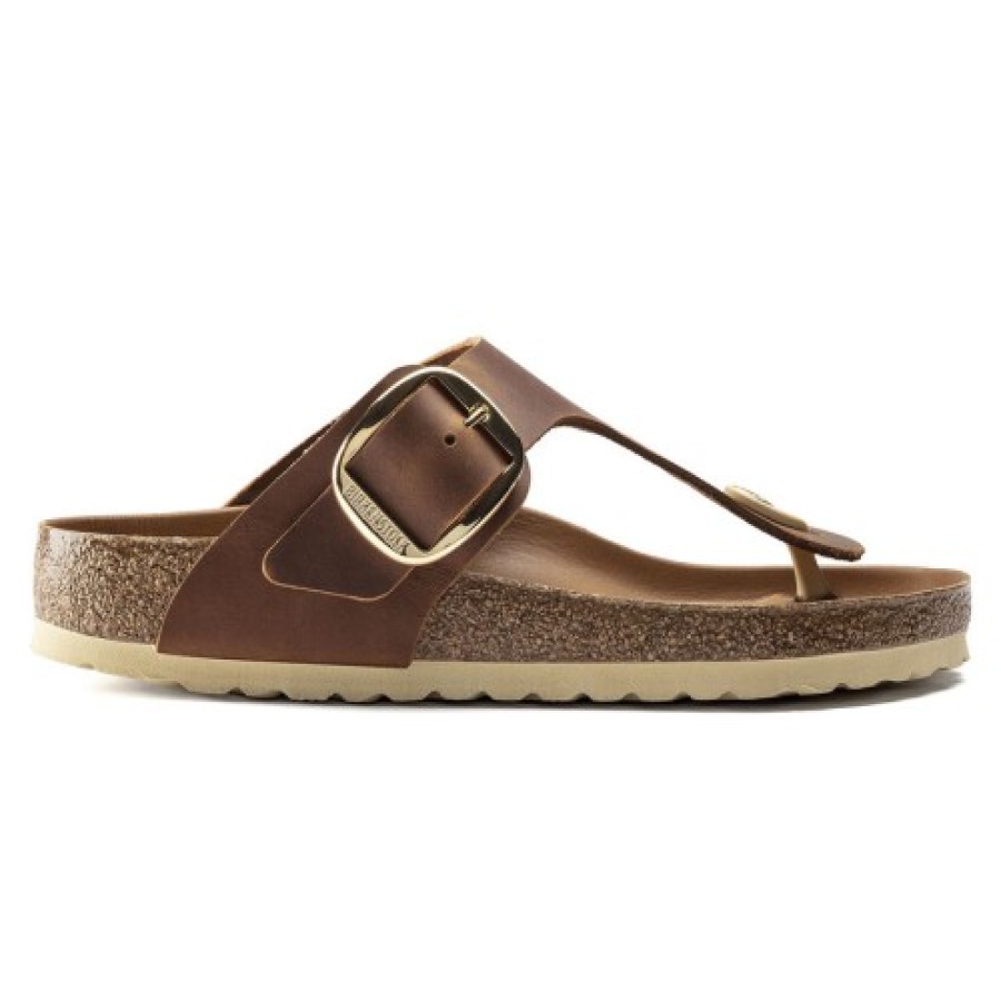 Women'S Birkenstock Women'S New Arrivals | Birkenstock Women'S Gizeh Big Buckle In Cognac Leather