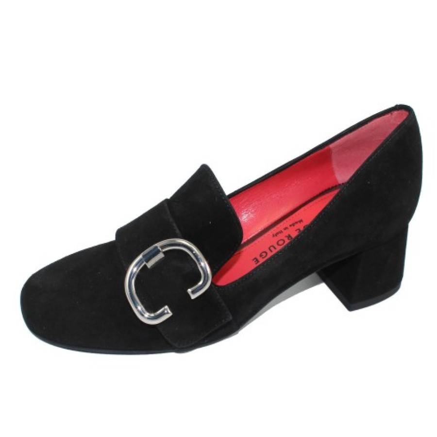 Women'S Pas De Rouge Heels | Pas De Rouge Women'S Flavia 1894 In Black Suede