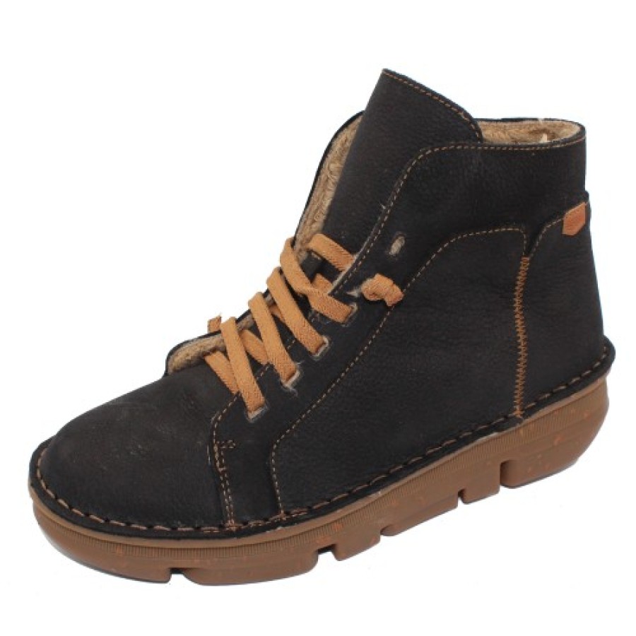 Women'S On Foot Lace Up | On Foot Women'S Touch-29710 In Black Pebble Grain Leather