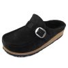 Women'S Birkenstock Travel | Birkenstock Women'S Buckley Shearling In Black Suede/Shearling