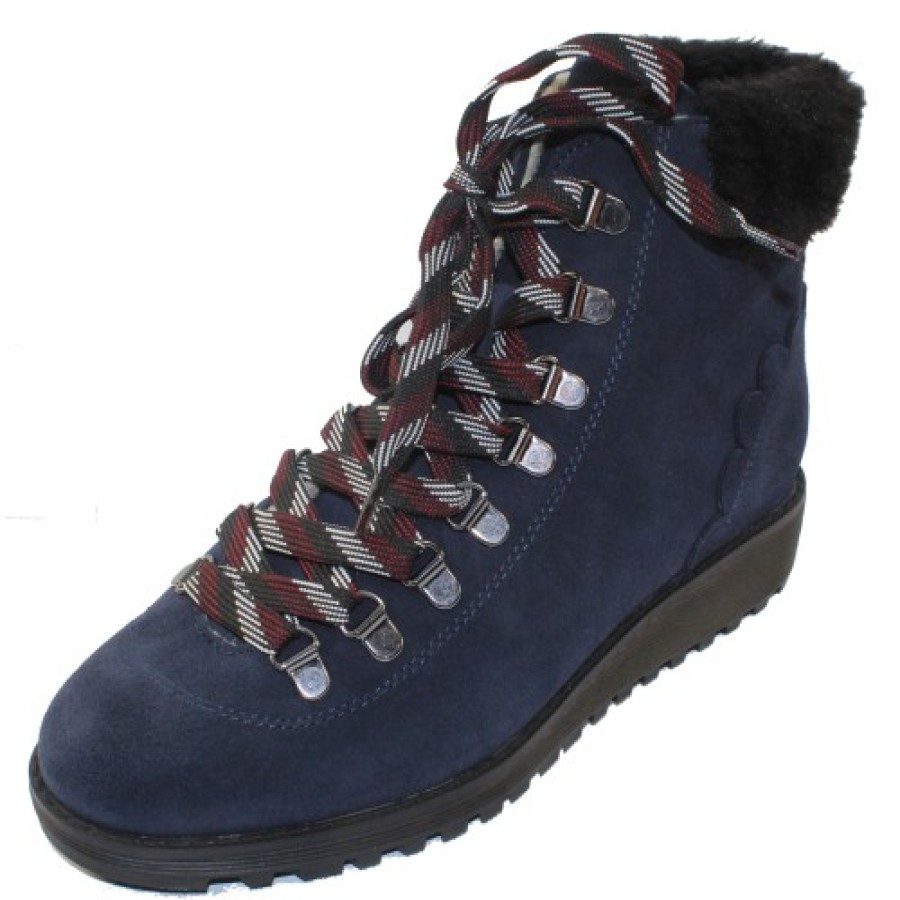 Women'S Valdini Lace Up | Valdini Women'S Sake Wp In Navy Waterproof Suede