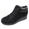 Women'S Mephisto Zippers | Mephisto Women'S Ianie In Black Velcalf Suede/Patent Leather 12200/4200