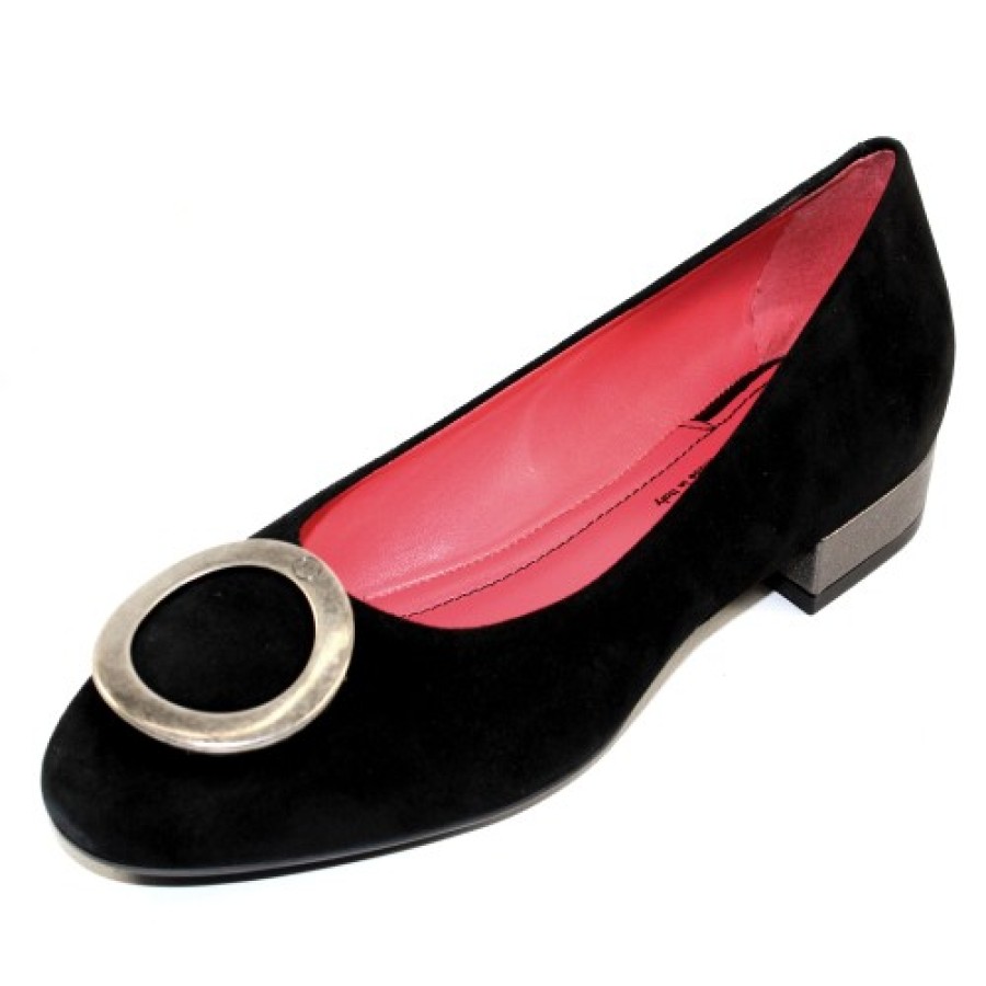 Women'S Pas De Rouge Pumps | Pas De Rouge Women'S Daria 2470 In Black Suede/Anthracite Leather