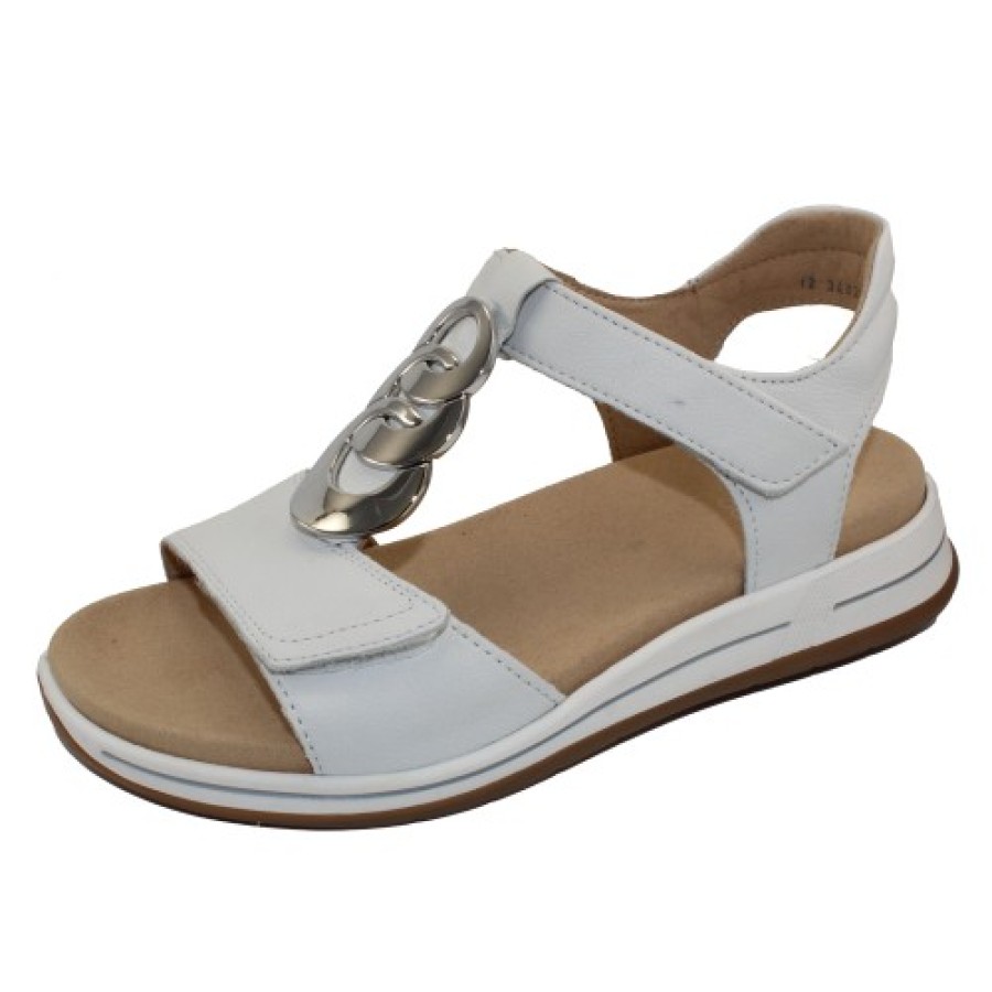 Women'S Ara T-Straps | Ara Women'S Oregon In White Leather