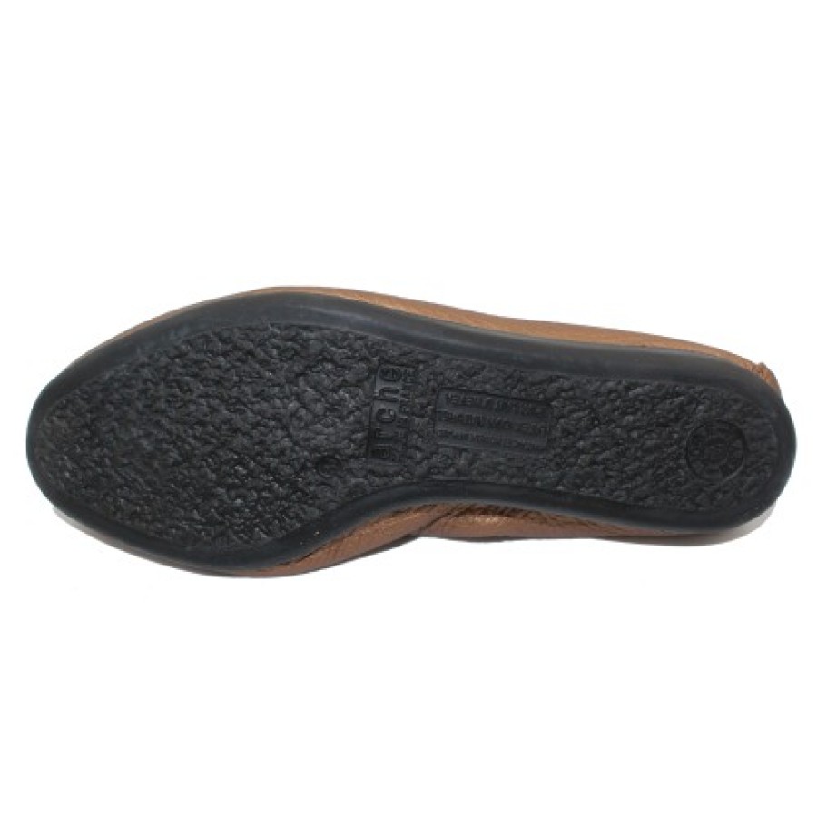 Women'S Arche Slip Ons | Arche Women'S Laius In Bronze Cerf Metal Leather