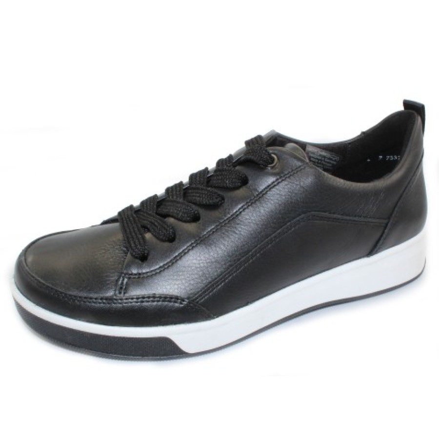 Women'S Ara Wedges | Ara Women'S Redmond In Black Calf Leather