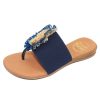 Women'S Andre Assous Thongs & Toe Rings | Andre Assous Women'S Novah In Navy Elastic/Raffia