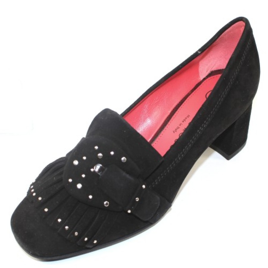 Women'S Pas De Rouge Pumps | Pas De Rouge Women'S Chantal 1904 In Black Suede