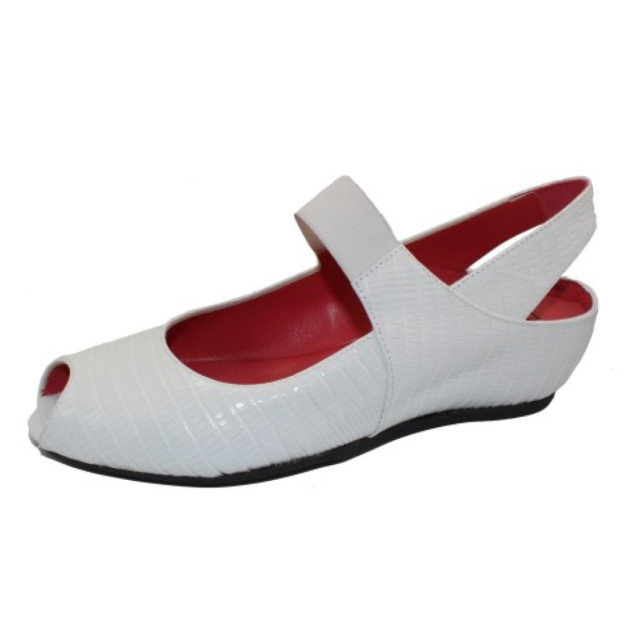 Women'S Pas De Rouge Mary Jane & Instep Strap | Pas De Rouge Women'S Silvia R918 In Bianco Tejus Leather