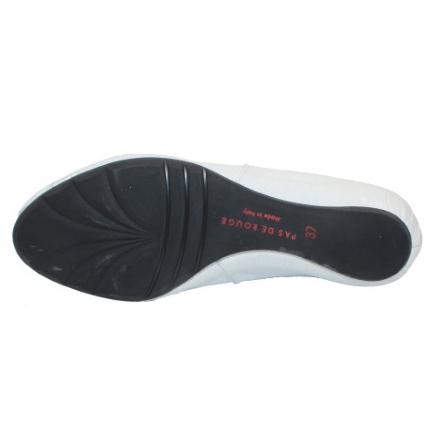 Women'S Pas De Rouge Mary Jane & Instep Strap | Pas De Rouge Women'S Silvia R918 In Bianco Tejus Leather