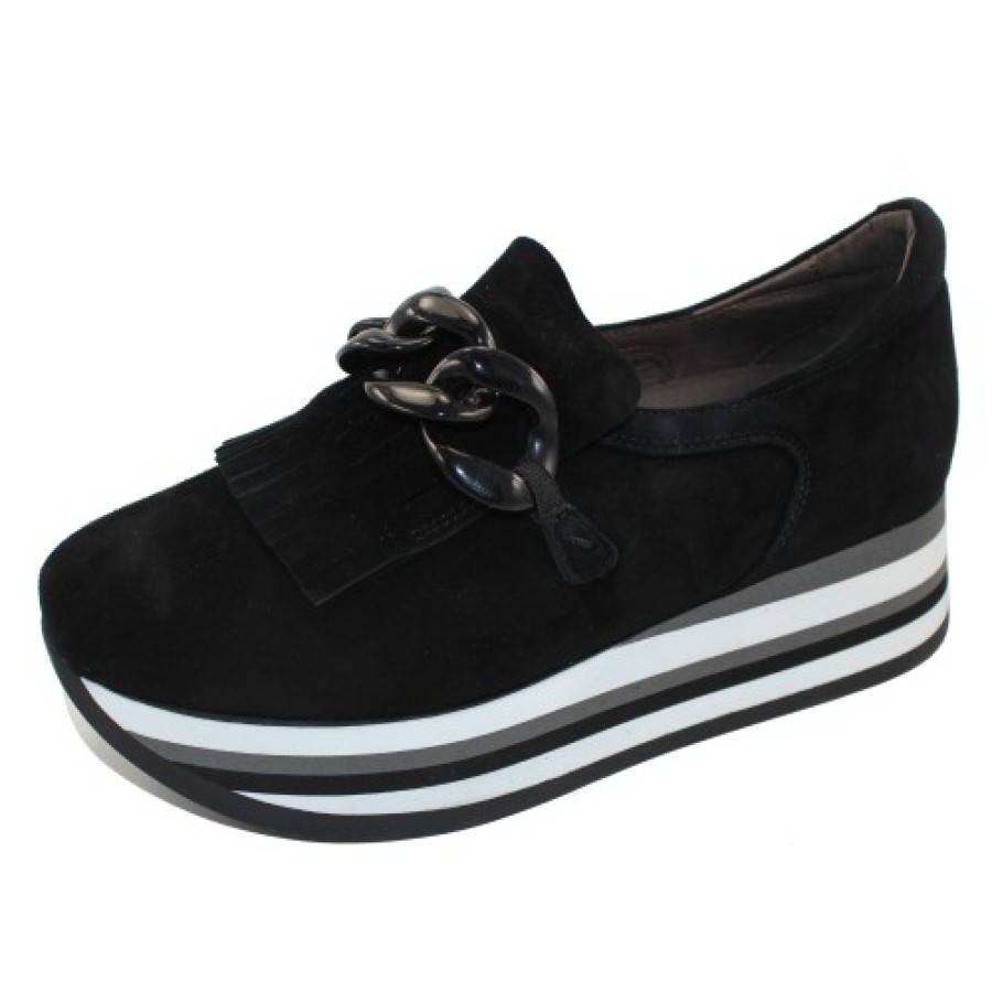 Women'S Softwaves Slip Ons | Softwaves Women'S Adaya 7.78.08W In Black Velour Suede