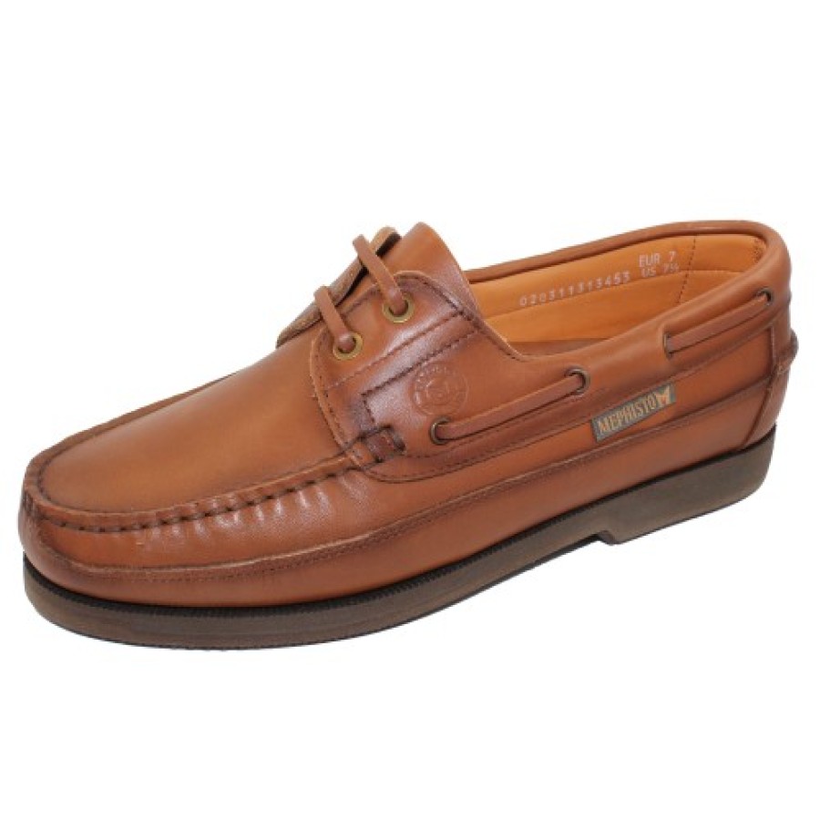 Men'S Mephisto Boat Shoes | Mephisto Men'S Hurrikan In Rust Smooth Leather 4935