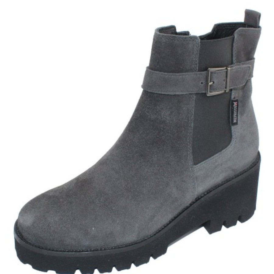 Women'S Mephisto Ankle Boots | Mephisto Women'S Fauve In Carbon Velcalf Premium