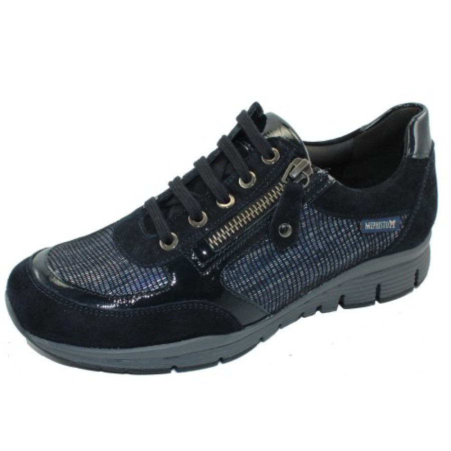 Women'S Mephisto Slip Ons | Mephisto Women'S Ylona In Navy Velcalf 12245/45/13