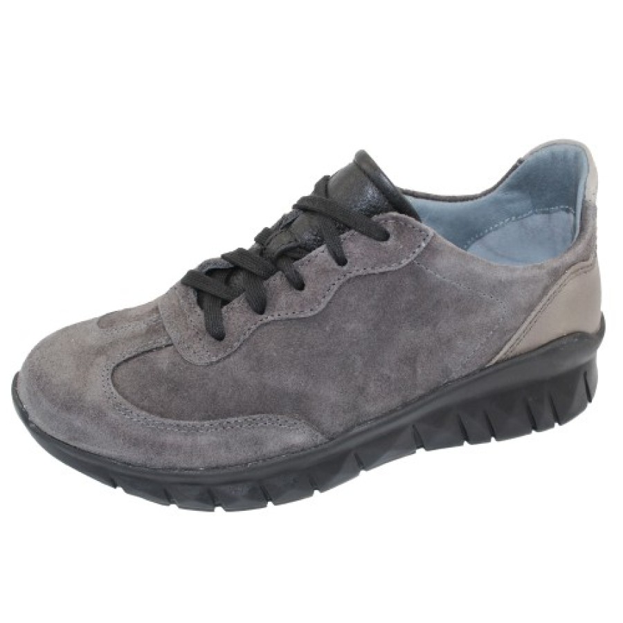 Women'S Naot Lace Up | Naot Women'S Infinity In Oily Midnight Suede/Foggy Grey Leather