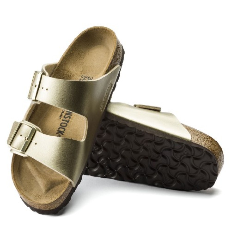 Women'S Birkenstock Women'S New Arrivals | Birkenstock Women'S Arizona In Gold Birki-Flor