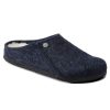 Men'S Birkenstock Outdoor | Birkenstock Men'S Zermatt Shearling In Dark Blue Wool/Natural Shearling