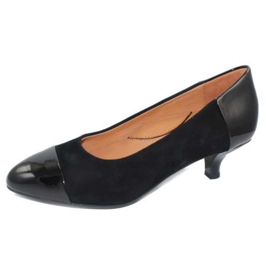 Women'S Lamour Des Pieds Heels | Lamour Des Pieds Women'S Kishita In Black Suede/Patent Leather