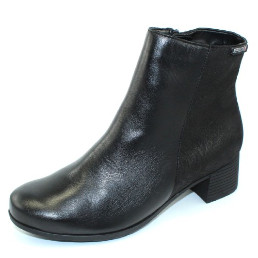 Women'S Mephisto Boots & Booties | Mephisto Women'S Genna In Black Silk Leather/Artesia Leather 7800/8100