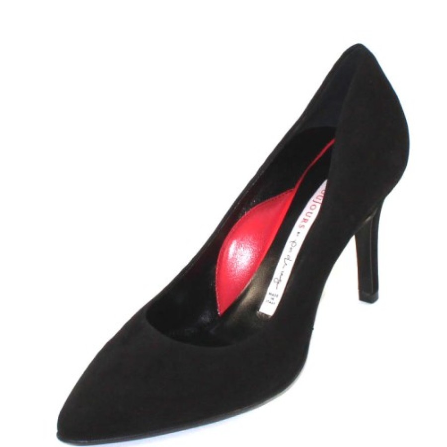 Women'S Pas De Rouge Heels | Pas De Rouge Women'S Janet R226 In Black Suede