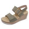 Women'S Mephisto Platforms | Mephisto Women'S Giulia In Light Khaki Velcalf Premium 12271