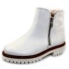 Women'S Paul Green Zippers | Paul Green Women'S Natick Bt In Off White Cervo Grain Leather