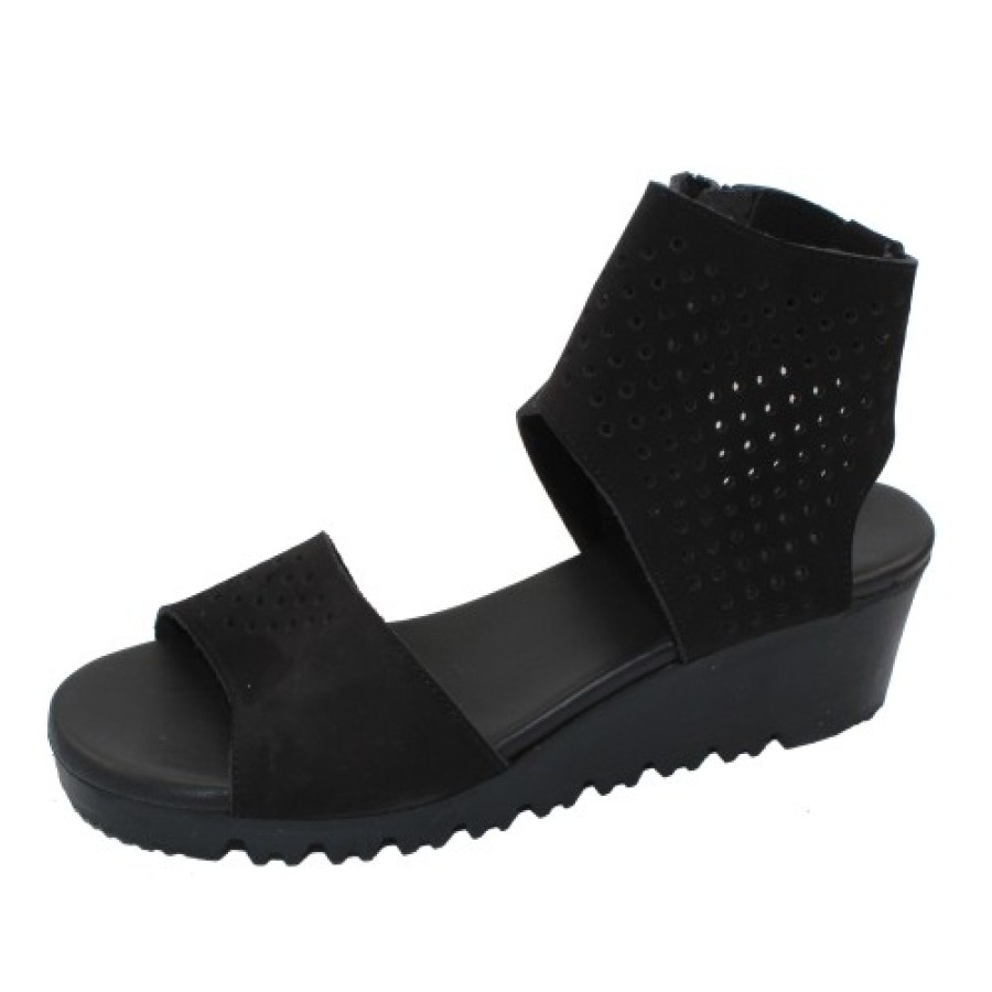 Women'S Arche Wedges | Arche Women'S Balajo In Noir Nubuck