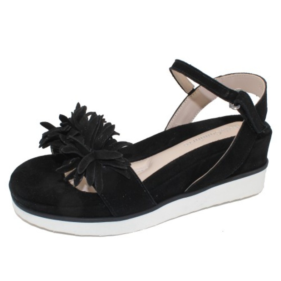 Women'S Bella Comforto Wedges | Bella Comforto Women'S Damia 8.63.07 In Black Velour Suede