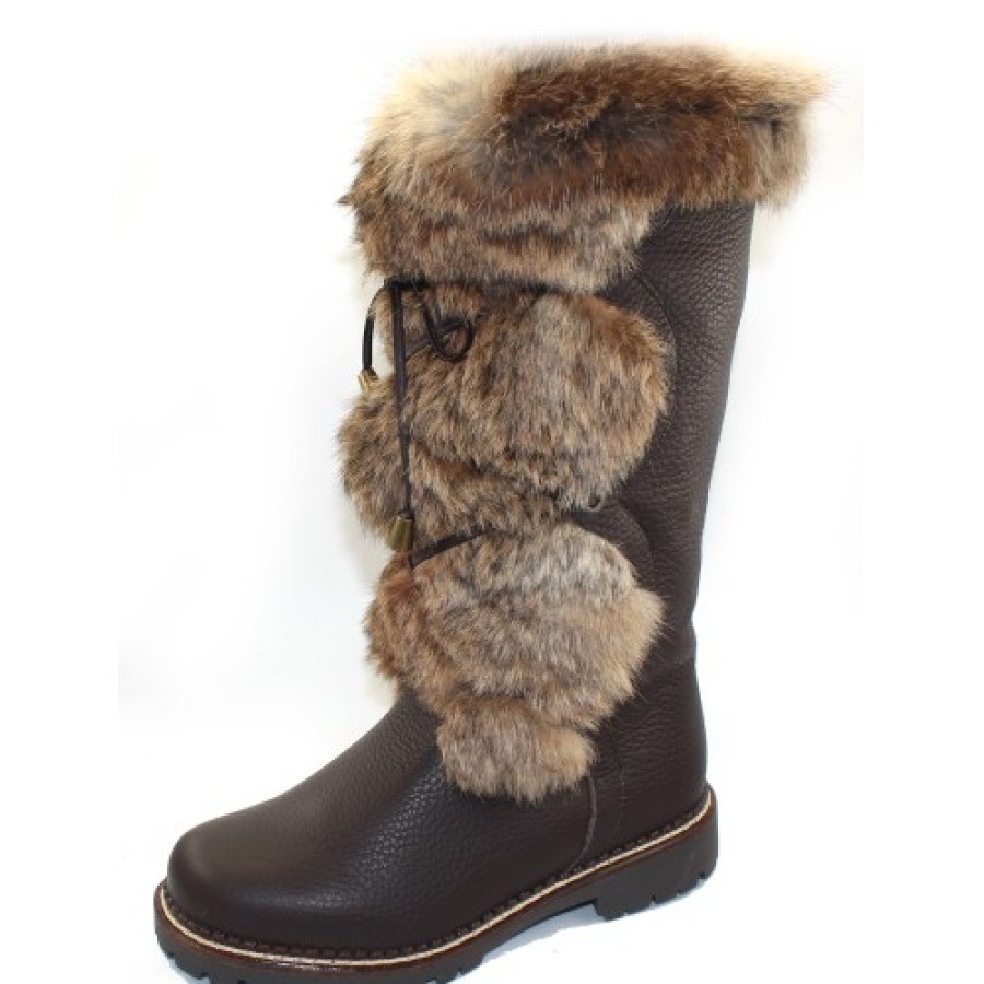 Women'S Regina Apres Ski | Regina Women'S Sira In Brown Grain Leather/Rabbit