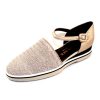 Women'S Brunate Mary Jane & Instep Strap | Brunate Women'S Murphy 11299 In Beige/Metallic Shimmer Stretch Mesh Fabric/Light Gold Embossed Shimmer Leather