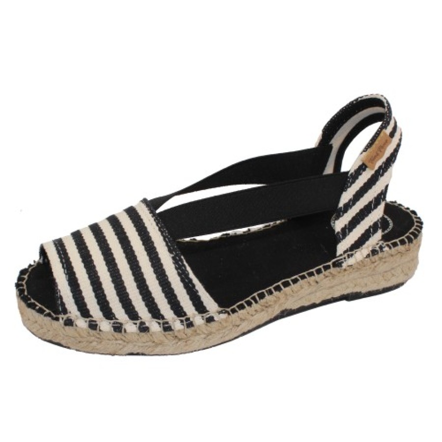 Women'S Toni Pons Back Straps | Toni Pons Women'S Estel-Dd In Black Striped Canvas