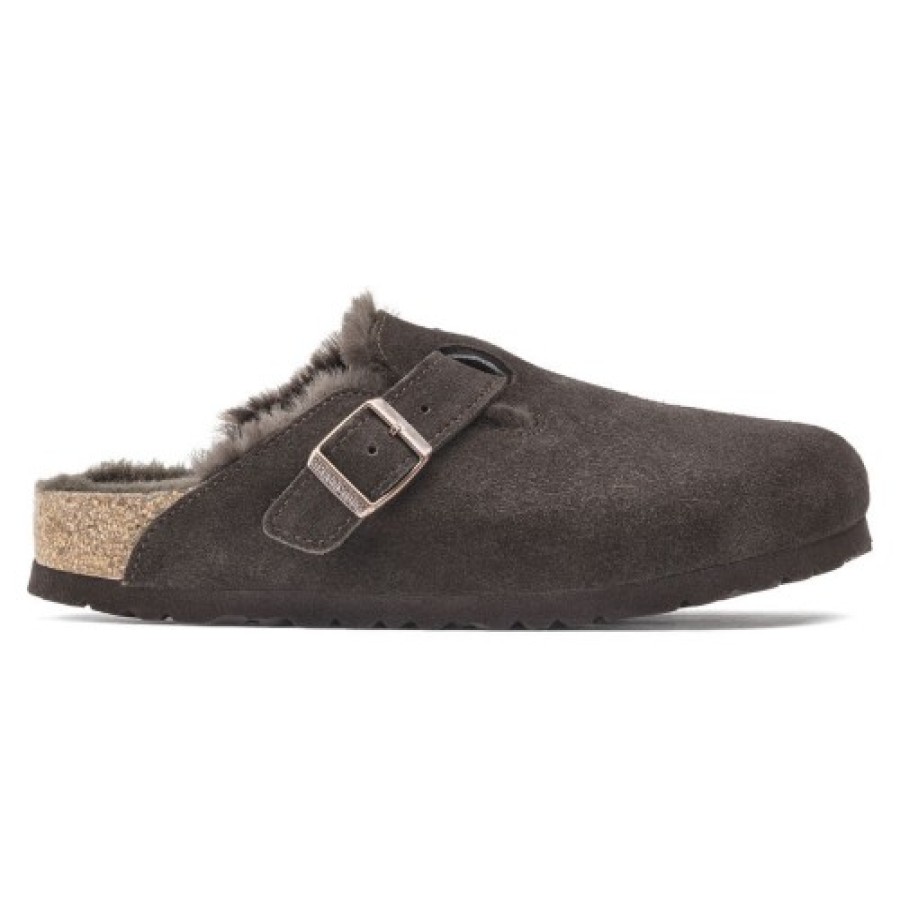 Women'S Birkenstock Women'S New Arrivals | Birkenstock Women'S Boston Shearling In Mocha Suede/ Shearling