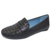 Women'S Robert Zur Loafers | Robert Zur Women'S Petra In Black Glove/Woven Glove Leather