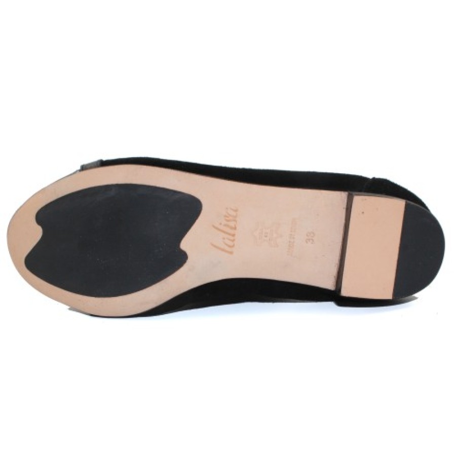 Women'S Lalisa Ballet | Lalisa Women'S Chloe 195203 In Black Suede/Patent Leather/Calfskin Leather