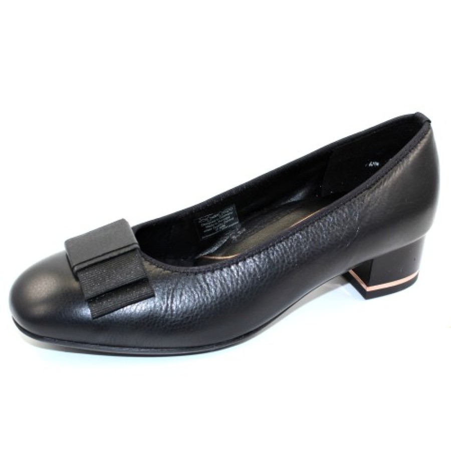 Women'S Ara Heels | Ara Women'S Garnet In Black Calfskin Leather