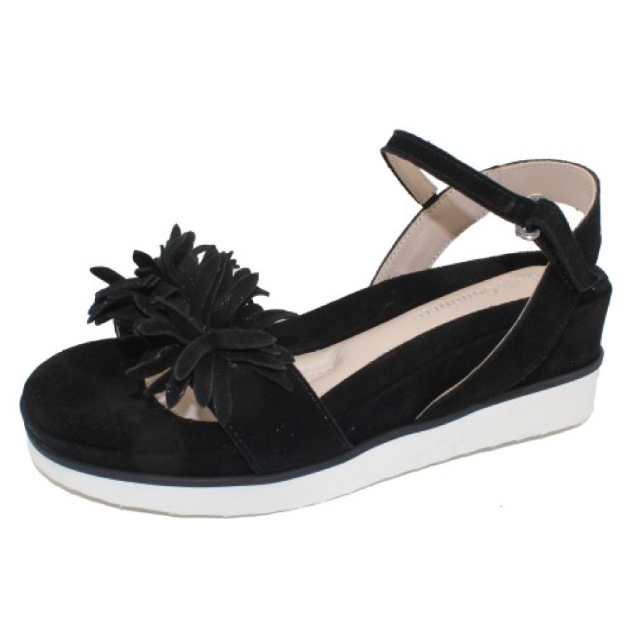 Women'S Bella Comforto Back Straps | Bella Comforto Women'S Damia 8.63.07 In Black Velour Suede