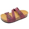 Women'S Plakton Slides | Plakton Women'S 341210 In Burdeos Apure Oiled Leather