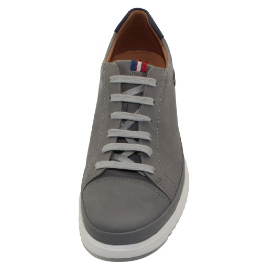 Men'S Mephisto Walking | Mephisto Men'S Thomas In Light Grey Nomad Suede/Navy Randy Leather 25505/6145