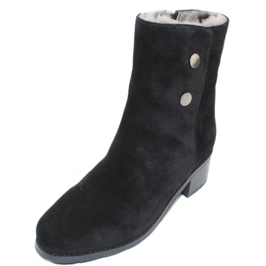 Women'S Valdini Boots & Booties | Valdini Women'S Daisy Wp In Black Suede