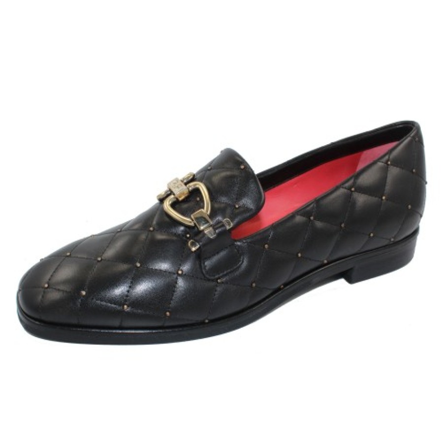 Women'S Pas De Rouge Slip Ons | Pas De Rouge Women'S Lola 3660 In Black Nappa Leather