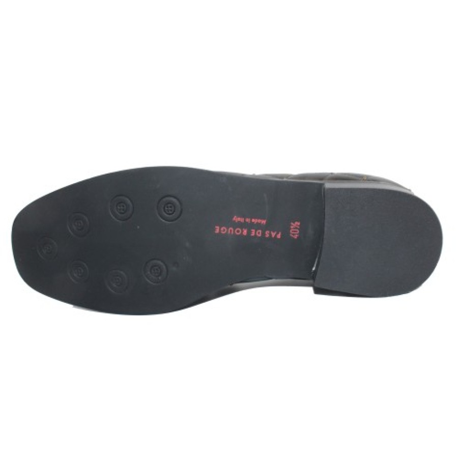 Women'S Pas De Rouge Slip Ons | Pas De Rouge Women'S Lola 3660 In Black Nappa Leather