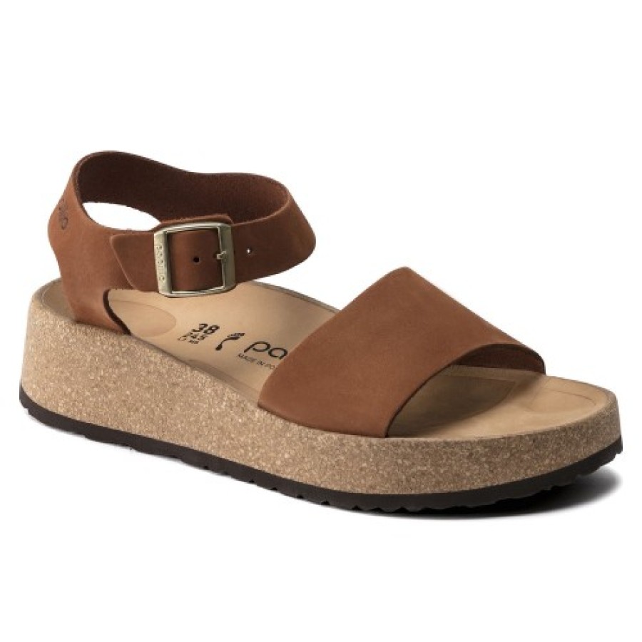 Women'S Birkenstock Back Straps | Birkenstock Women'S Glenda By Papillio In Pecan Nubuck/Textile