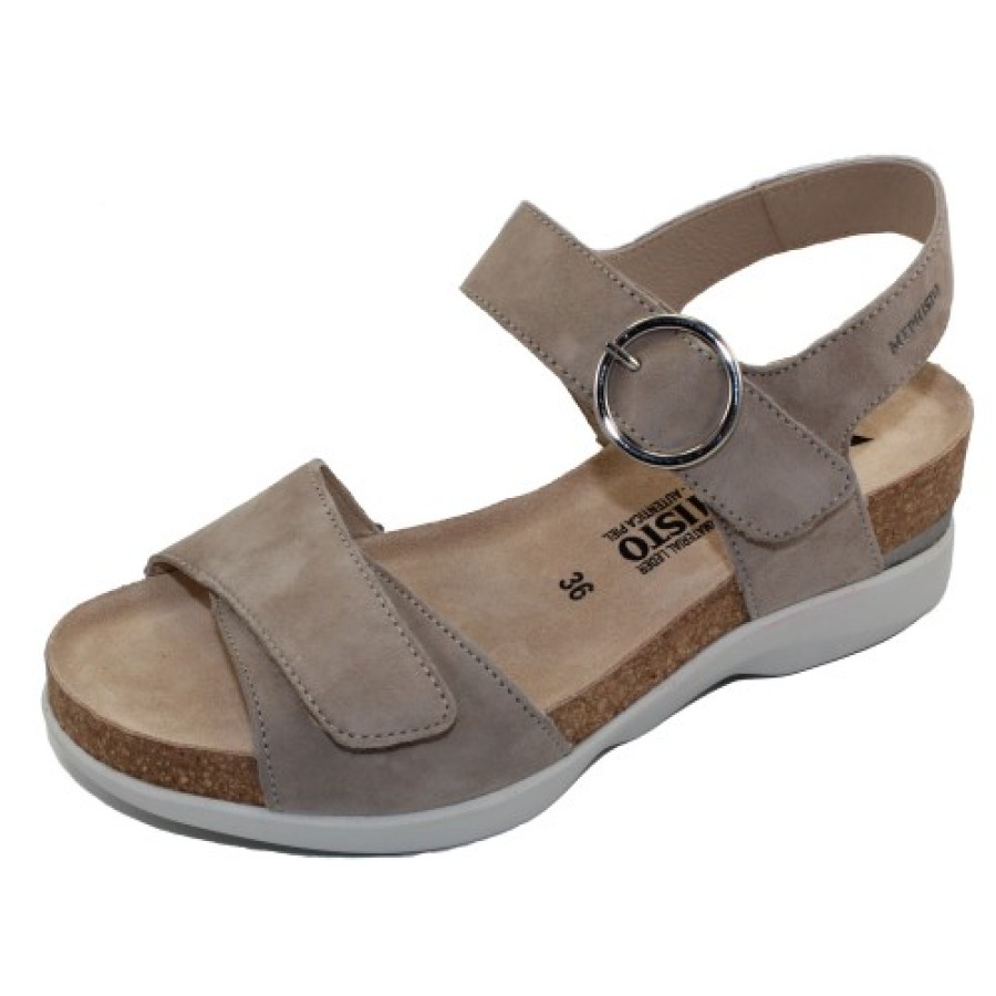 Women'S Mephisto Wedges | Mephisto Women'S Oriana In Warm Grey Velcalf Premium