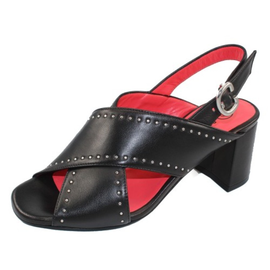 Women'S Pas De Rouge Back Straps | Pas De Rouge Women'S Fleur 2330 In Black Nappa Leather