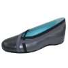 Women'S Thierry Rabotin Wedges | Thierry Rabotin Women'S Alena In Black/Charcoal Tafetta Leather