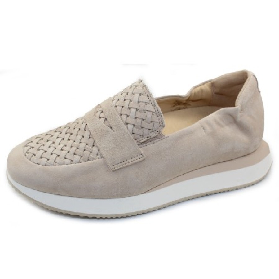 Women'S Softwaves Slip Ons | Softwaves Women'S Perla 8.73.02 In Creme Velour Suede