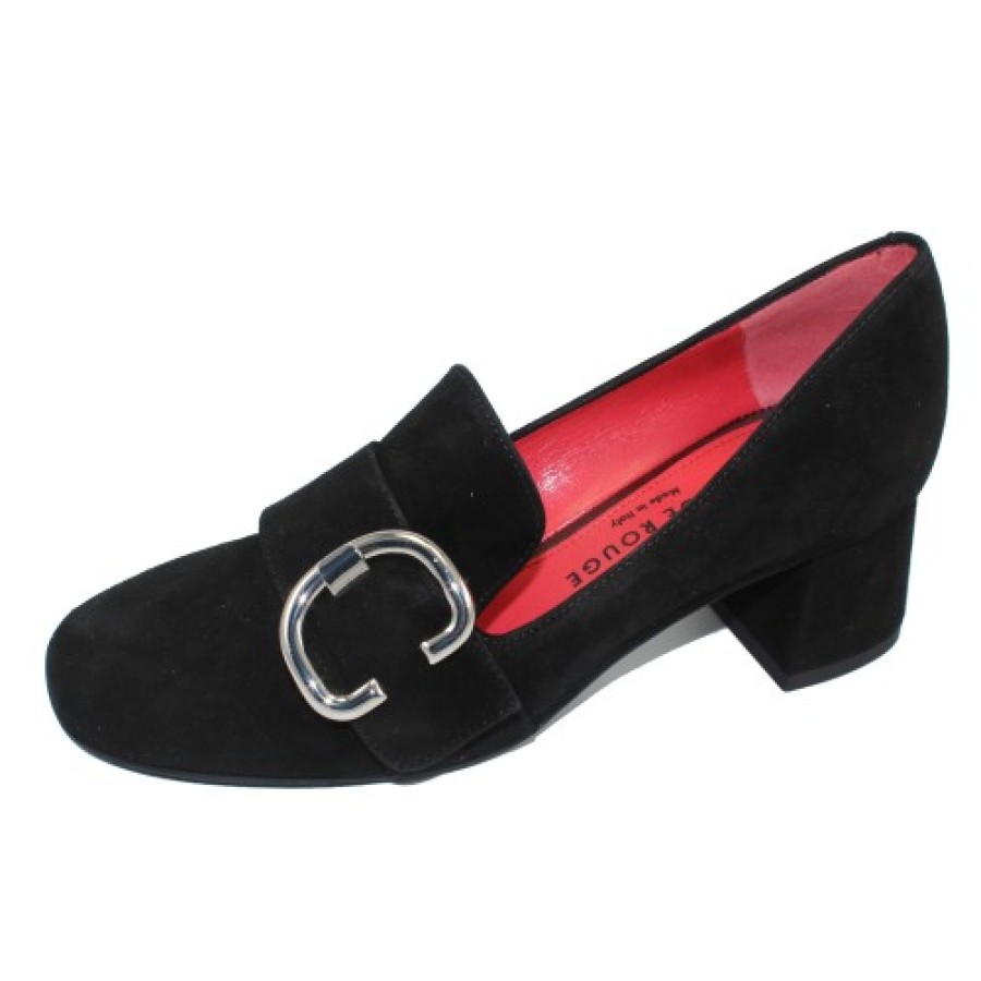 Women'S Pas De Rouge Slip Ons | Pas De Rouge Women'S Flavia 1894 In Black Suede