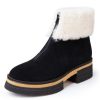 Women'S Yes Brand Shoes Zippers | Yes Brand Shoes Women'S Blair In Black Water Resistant Suede/White Fur